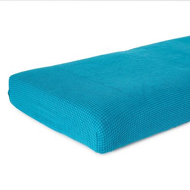 Teal Replacement Cushion Slipcover, Large Stretch Couch Cover for Sectional, Patio Furniture, Campers