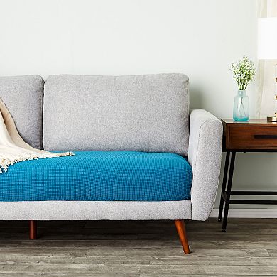 Large Stretch Couch Cushion, Replacement Slipcover, Fits 59-70in Cushions, Teal