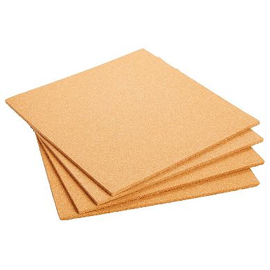 4-Pack Cork Bulletin Board, 1/4 Inch Cork Tile Boards, 12x12 in