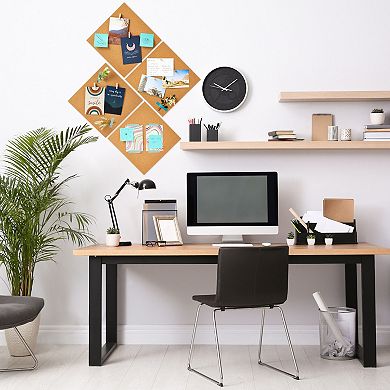 4-Pack Cork Bulletin Board, 1/4 Inch Cork Tile Boards, 12x12 in