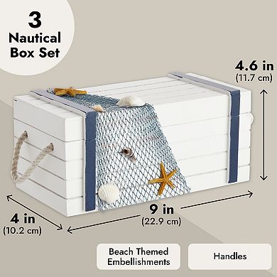 Neptune Wooden Jewelry Box Storage Nautical Organizer For Home Décor Storage