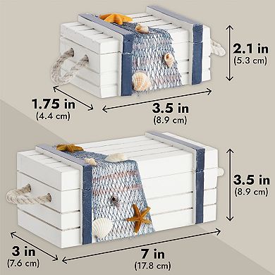 Neptune Wooden Jewelry Box Storage Nautical Organizer For Home Décor Storage