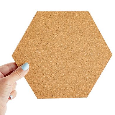 3 Pack Hexagon Cork Board Tiles With Pins, Self-adhesive Bulletin Boards, 7.9 In