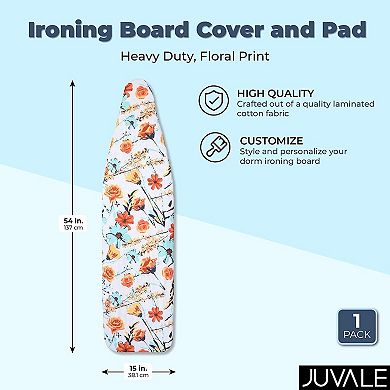 Juvale Ironing Board Cover, Heavy Duty, Floral Print (15 x 54 in)