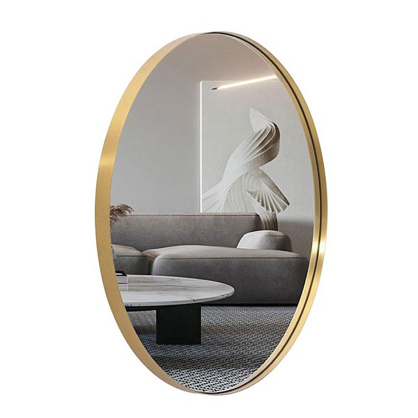 ANDY STAR Modern 24 x 36 Inch Oval Wall Hanging Bathroom Mirror