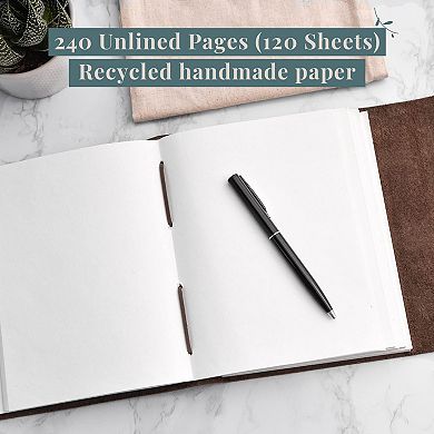 Rileys & Co. Handmade Genuine Leather Journal Notebook, Unlined 120 Pages (tree Of Life (8" X 6"))