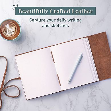 Rileys & Co. Handmade Genuine Leather Journal Notebook, Unlined 120 Pages (tree Of Life (8" X 6"))