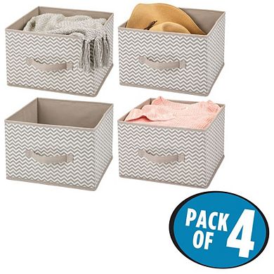 mDesign Soft Fabric Closet Storage Organizer Cube Bin - 4 Pack