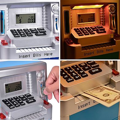 Realistic ATM Piggy Bank Pretend Play Set