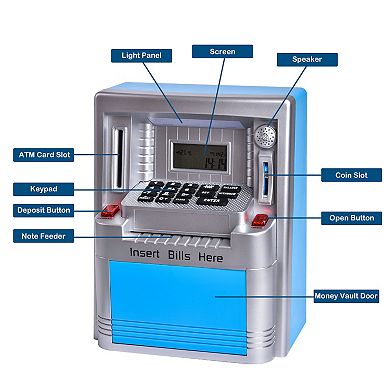 Realistic ATM Piggy Bank Pretend Play Set