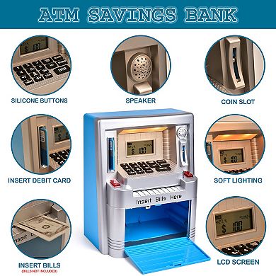 Realistic ATM Piggy Bank Pretend Play Set