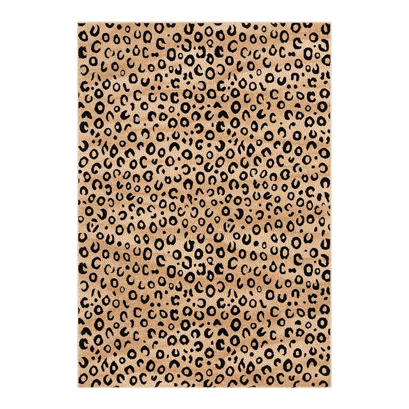 Well Woven Dulcet Leopard Print Area Rug, Black, 9X12.5 Ft