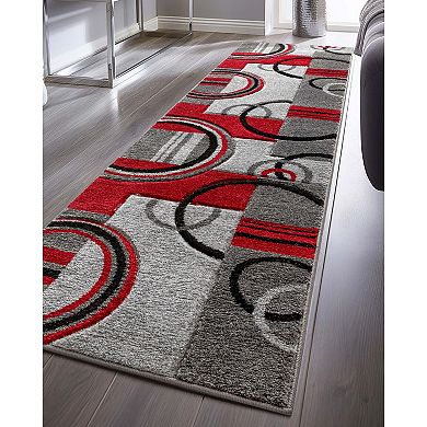 Well Woven Ruby Galaxy Waves Modern Area Rug