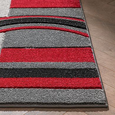 Well Woven Ruby Galaxy Waves Modern Area Rug