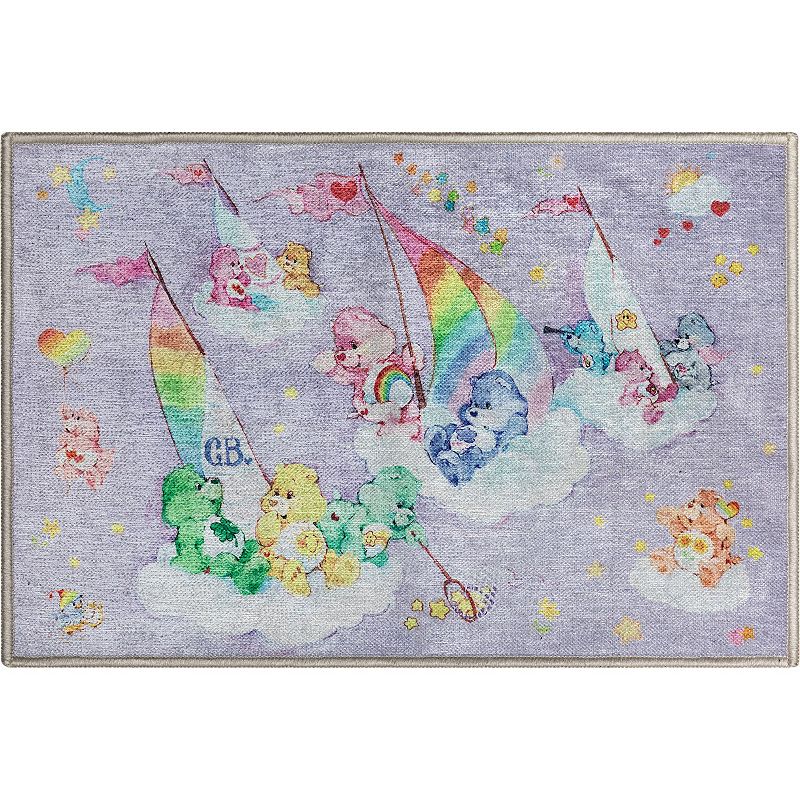 Well Woven Care Bears Sailing On Clouds Area Rug, Purple, 5X7 Ft