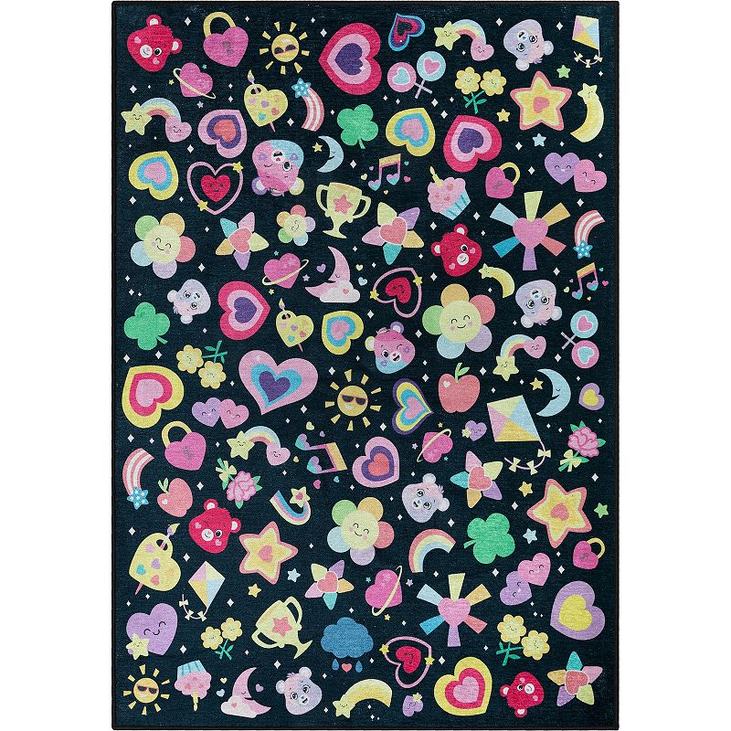 Well Woven Care Bears Icons & Bears Area Rug, Black, 5X7 Ft