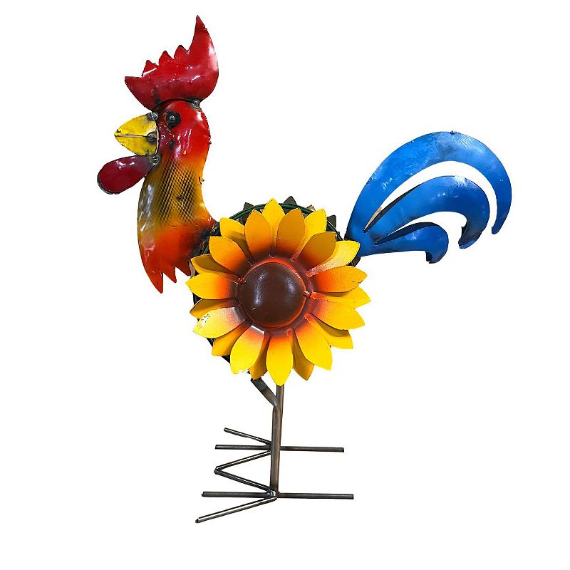 29333728 Rustic Arrow Sunflower Rooster Statue Floor Decor, sku 29333728