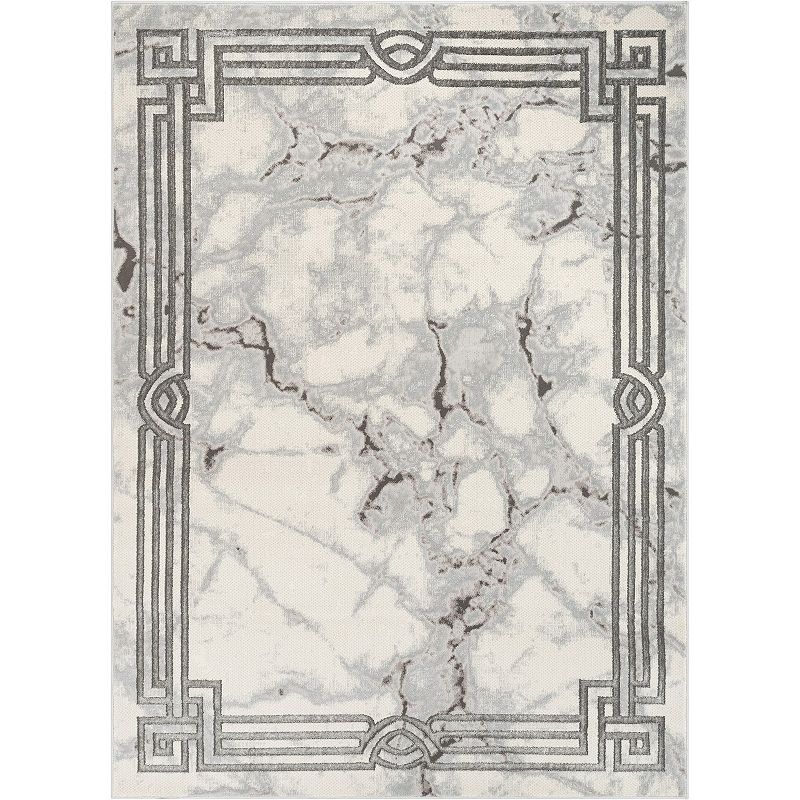 Well Woven Fairmont Huntington Modern Marble Black 5 3  x 7 3  Glam Area Rug