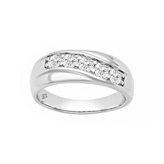 AXL Men's Sterling Silver Lab-Created Moissanite Swirl Ring