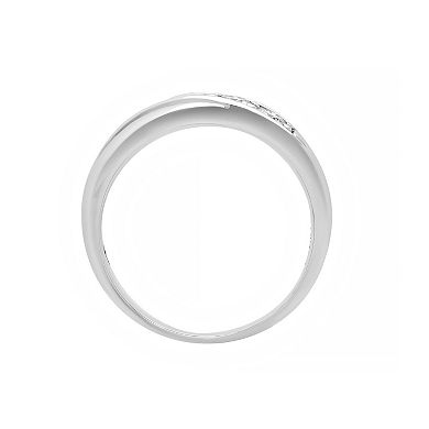 AXL Men's Sterling Silver Lab-Created Moissanite Swirl Ring