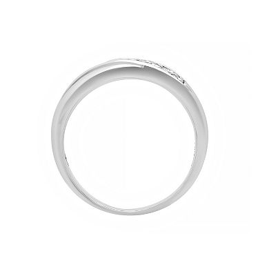 AXL Men's Sterling Silver Lab-Created Moissanite Swirl Ring