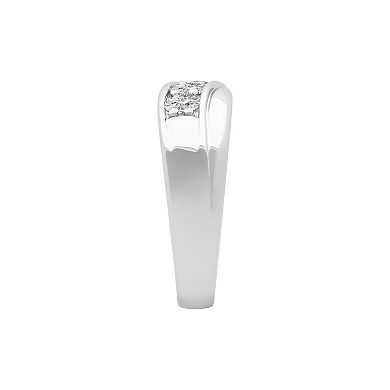 AXL Men's Sterling Silver Lab-Created Moissanite Swirl Ring