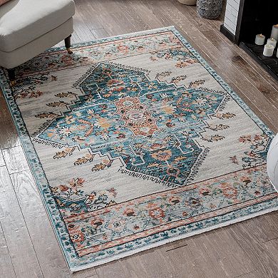 Well Woven Indira Manor Vintage Bohemian Medallion Area Rug