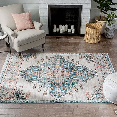 Well Woven Indira Manor Vintage Bohemian Medallion Area Rug