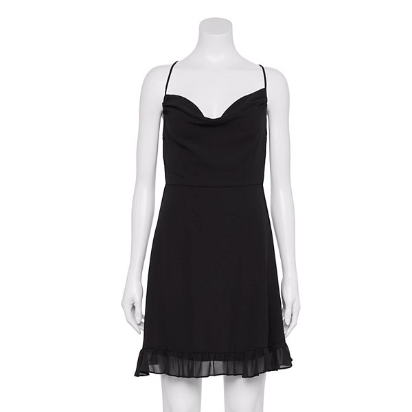 Juniors' Rewind Cowlneck Skater Dress