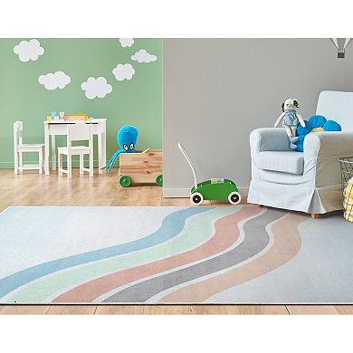 Well Woven Curved Rainbow Rug