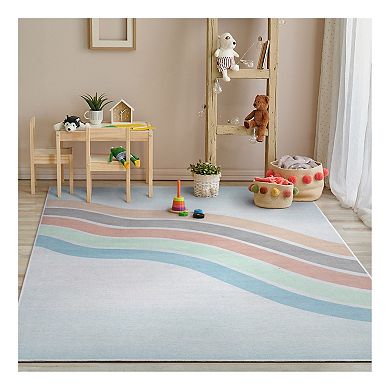 Well Woven Curved Rainbow Rug