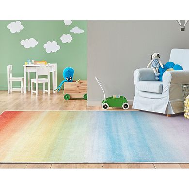 Well Woven Sunrise Modern Rainbow Flat-Weave Area Rug