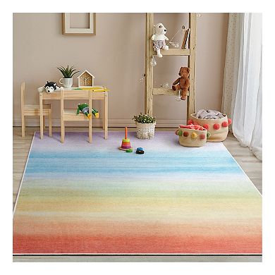 Well Woven Sunrise Modern Rainbow Flat-Weave Area Rug