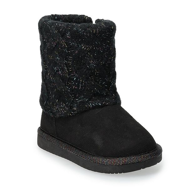 toddler girl black snow boots