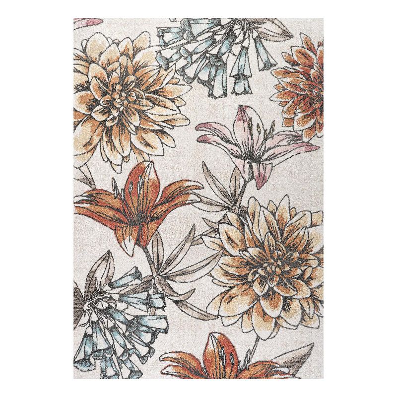 Giglio Modern Flower Rug, Orange, 8X10 Ft