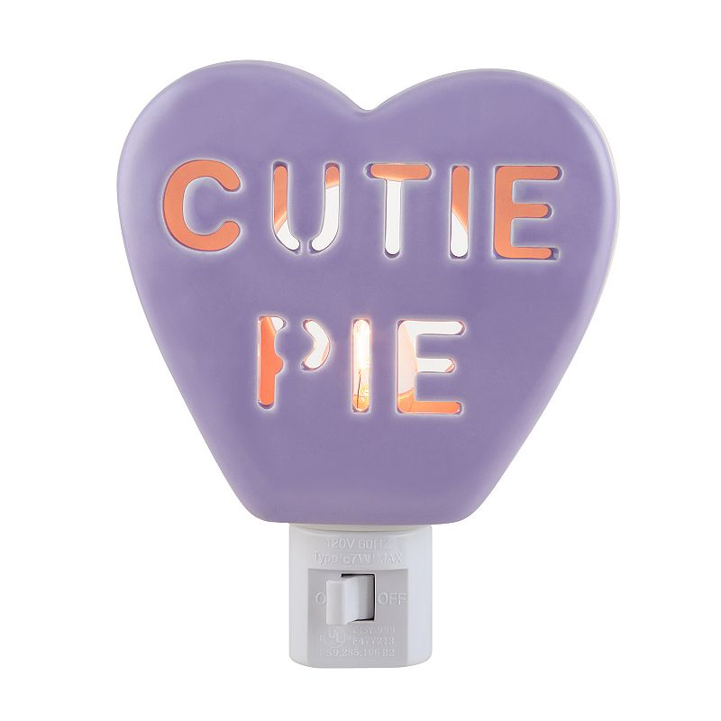 Ms. Valentine Faux Candy Heart Cutie Pie Nightlight, Purple