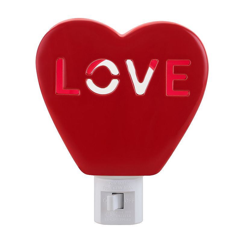 Ms. Valentine Faux Candy Heart Love Nightlight, Red