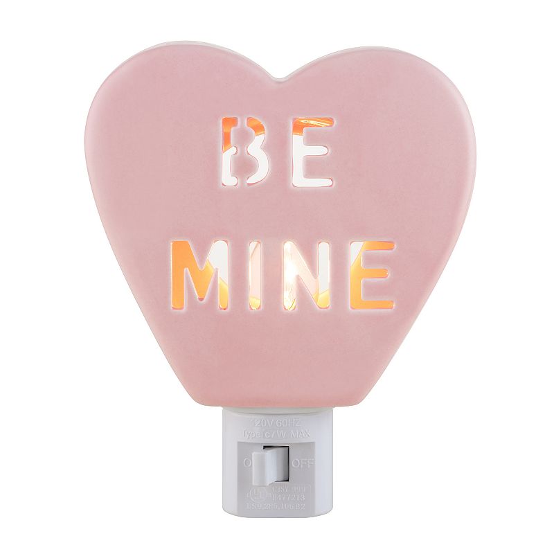 Ms. Valentine Faux Candy Heart Be Mine Nightlight, Pink