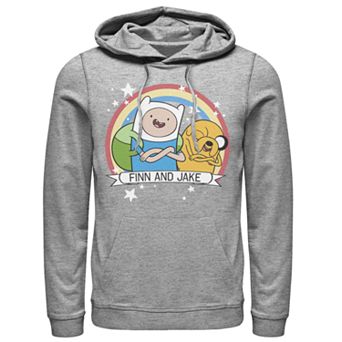Men's Cartoon Network Adventure Time Finn & Jake Rainbow Banner Hoodie