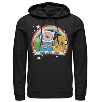 Men's Cartoon Network Adventure Time Finn & Jake Rainbow Banner Hoodie