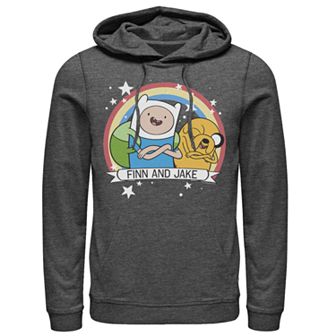 Men's Cartoon Network Adventure Time Finn & Jake Rainbow Banner Hoodie