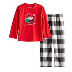 YanHoo Family Christmas Pajamas Matching Sets under 10 dollars Christmas  Pajamas Family Sets PJ's with Letter and Plaid Printed Cute Long Sleeve Tee