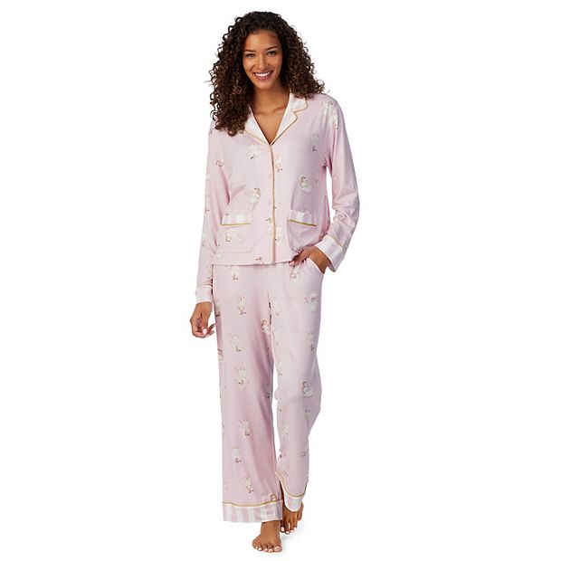 Forever 21 Yummi Notched Collar Sleep Set For Women-Soft Pajama Set-Button  Down Top And Drawstring Long Pants With Pockets, Fuchsia, X-Small at   Women's Clothing store