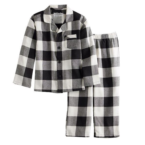 Boys black and discount white plaid pajamas