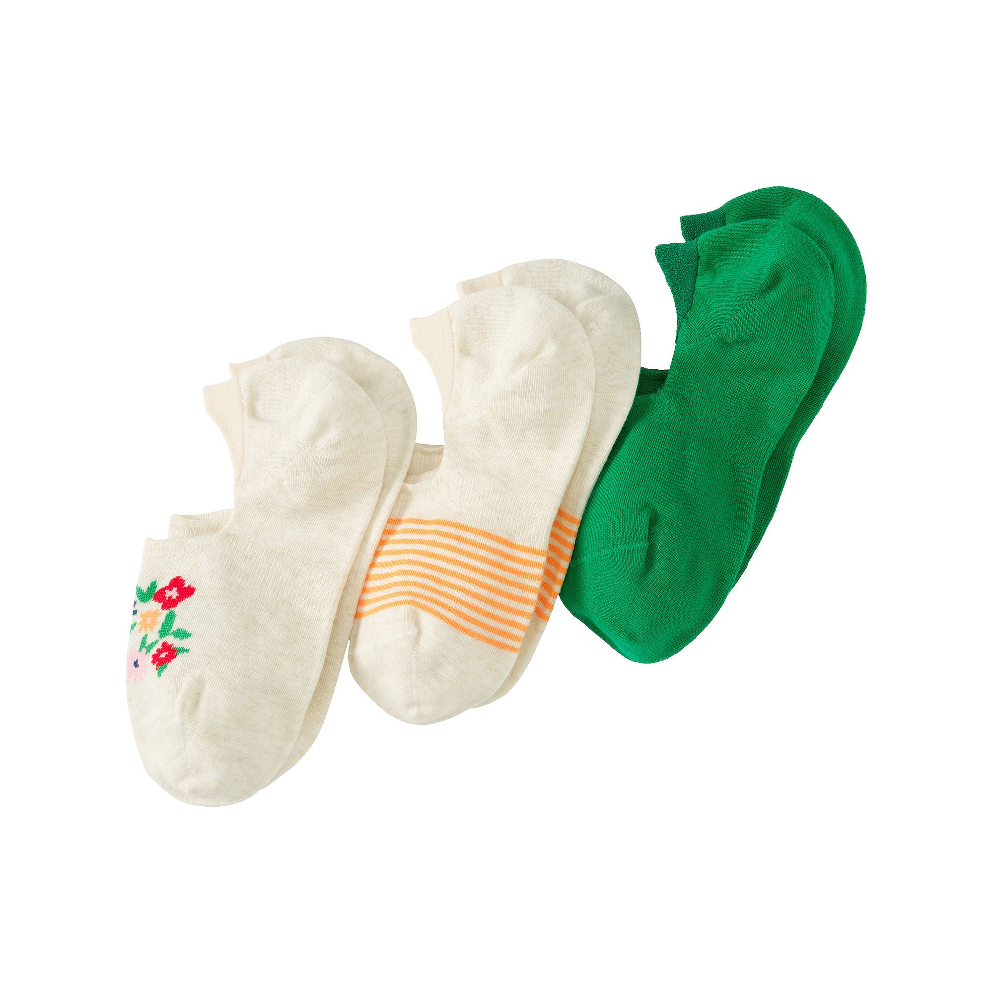 Womens Lands End 3-Pack No-Show Socks, Size: Small-Medium, Garden Party P