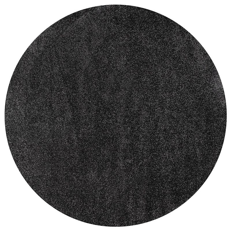 Haze Solid Low-Pile Rug, Black, 9X12 Ft