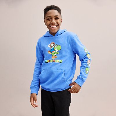 Boys 8 20 Super Mario Brothers Hooded Fleece Sweatshirt