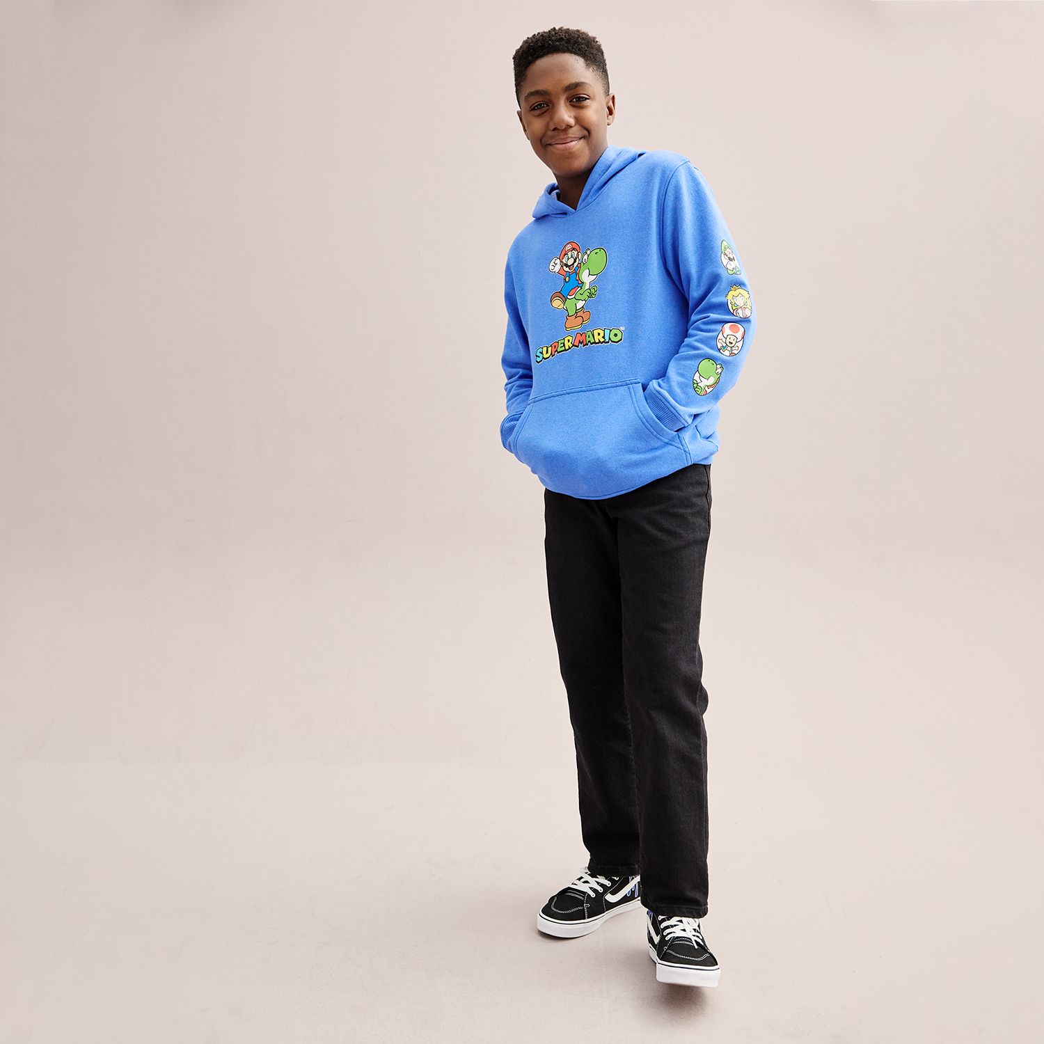 Boys 8 20 Super Mario Brothers Hooded Fleece Sweatshirt   6151056 ALT9