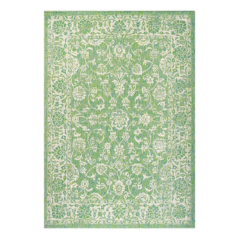 Boho Indoor/Outdoor Rug, Green, 8X10 Ft