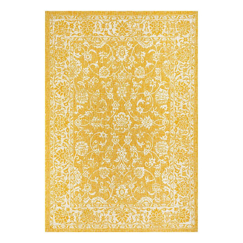 Boho Indoor/Outdoor Rug, Yellow, 9X12 Ft